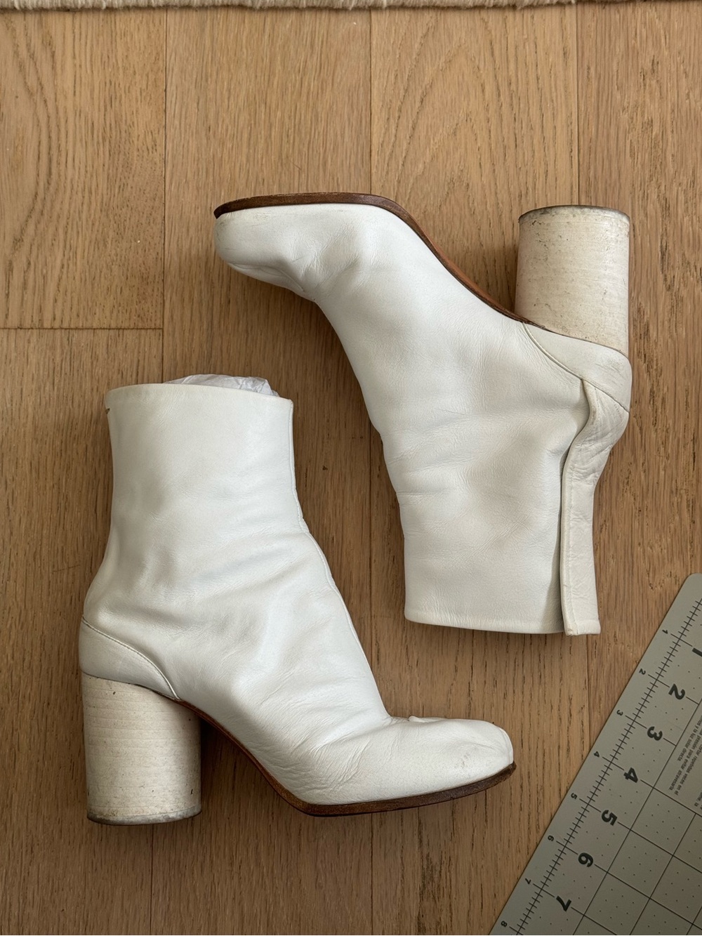 Maison Margiela Tabi White Leather Boots EU 37.5